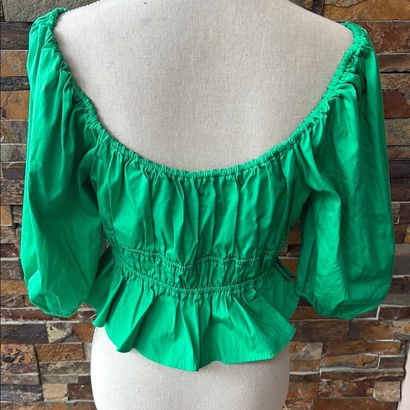 Hudson North Green Women's Peplum Top - Picture 5 of 6